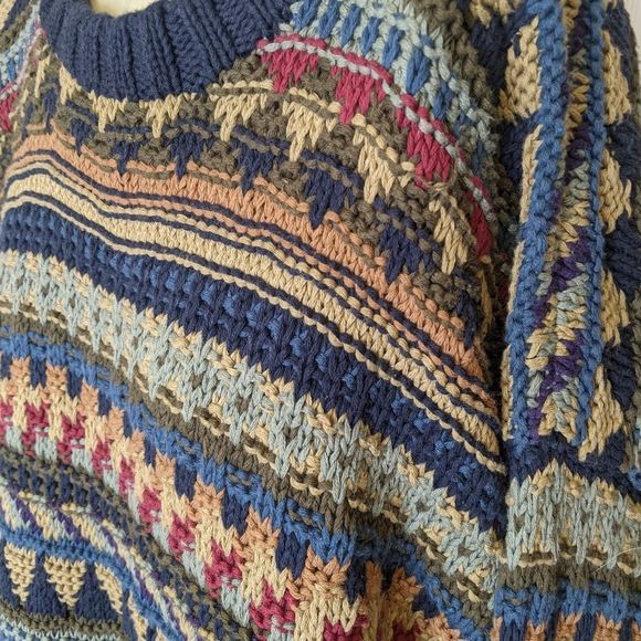 Vintage fisherman's knit cotton sweater  grandpa sweater - Picture 7 of 10